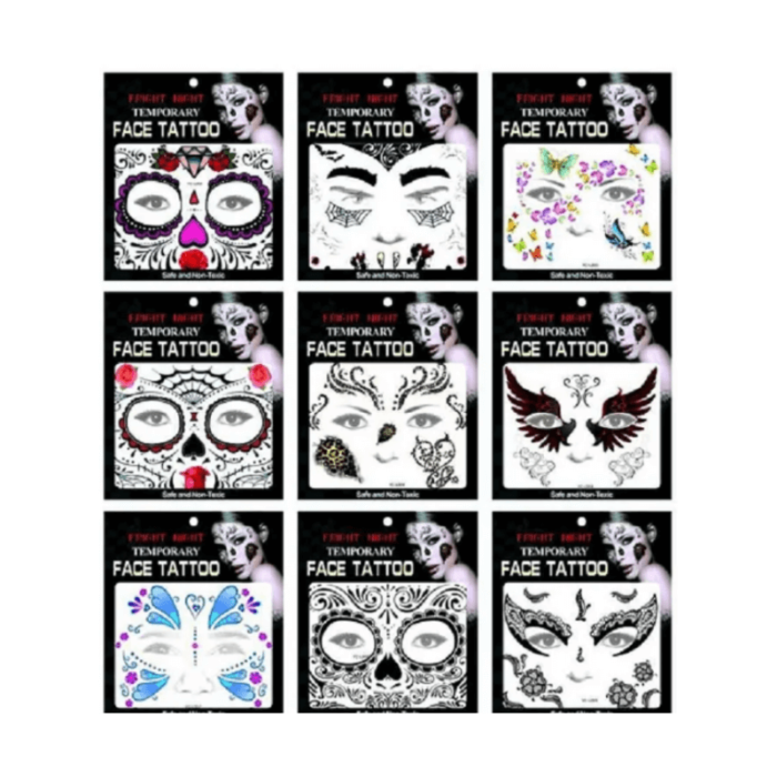 Pack x 12 Tatuajes temporales halloween