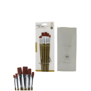 Set 6 pinceles mango largo profesional