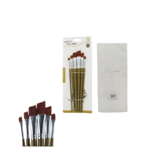 Set 6 pinceles mango largo profesional