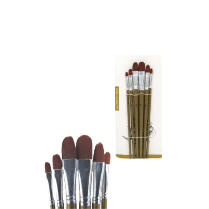 Set 6 pinceles mango largo profesional - Image 3