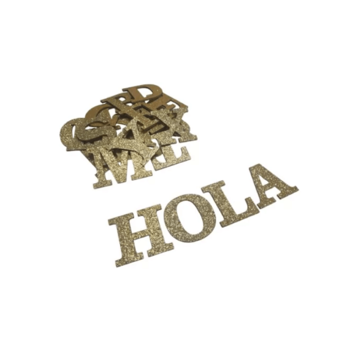 Letras abecedario en madera glitter deco manualidades