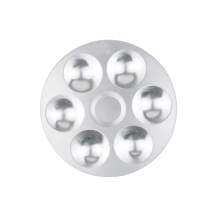 Bandeja de aluminio para pintura 6 pozos tipo flor