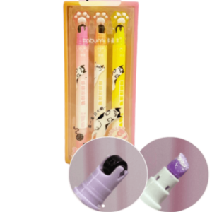 Resaltador metalico con glitter mas Sello rodillo huella x3
