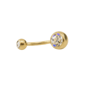 Piercing de ombligo doble joya dorado x12