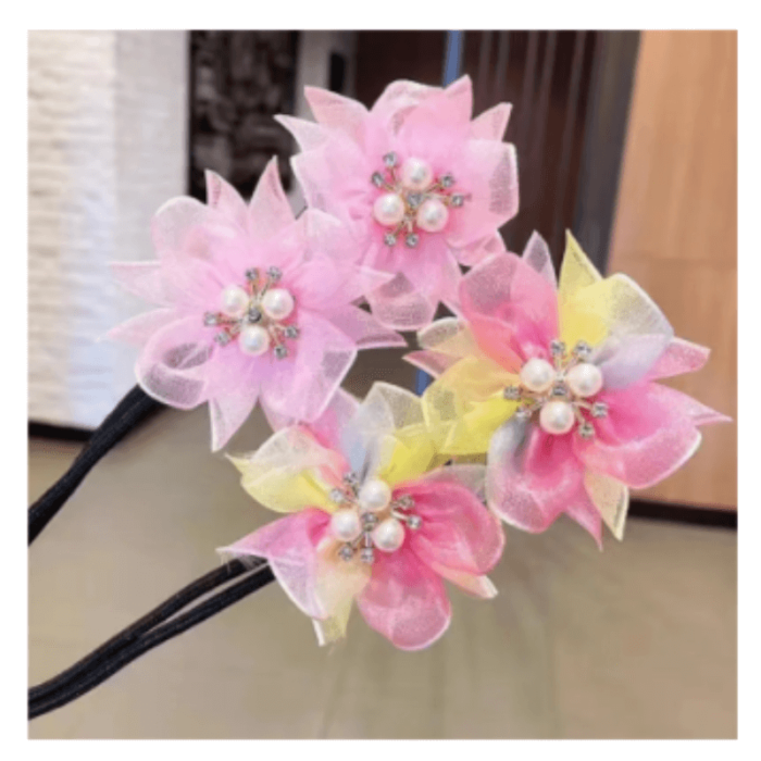 Horquilla para el pelo de flores de gasa moño - Image 2