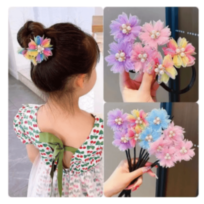 Horquilla para el pelo de flores de gasa moño - Image 3