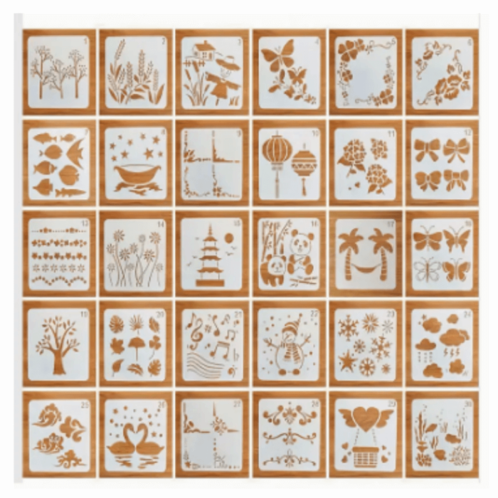Plantillas para artistica reutilizables x 12 uds