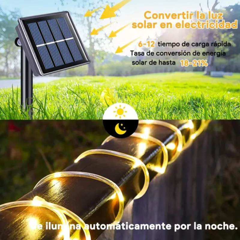 Manguera led solar 10 mts apta exterior - Image 4