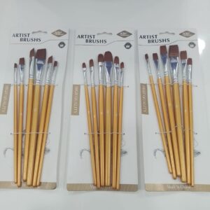 Set x 6 pinceles XBM mango madera