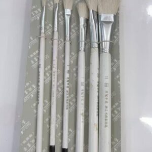 pincel*6 surtido punta blanca y mango blanco  23187