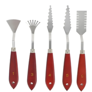 Set X 5 Espatulas Efectos Metalica Oleo Acrilico Metalicas 23995