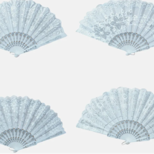 Abanico Blanco Con Glittel Variado  23596