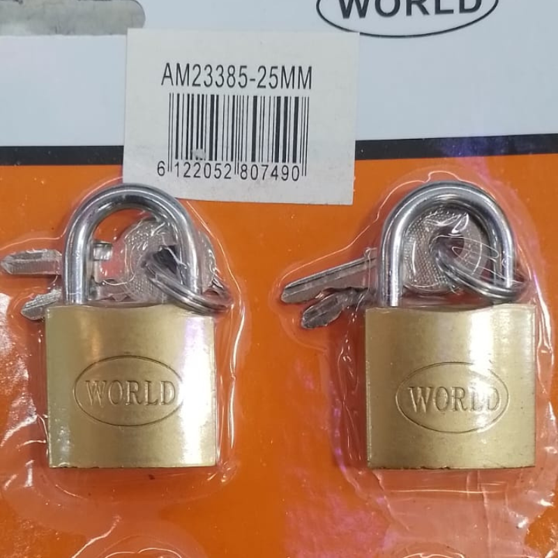 12 candados de 25 mm World con llave